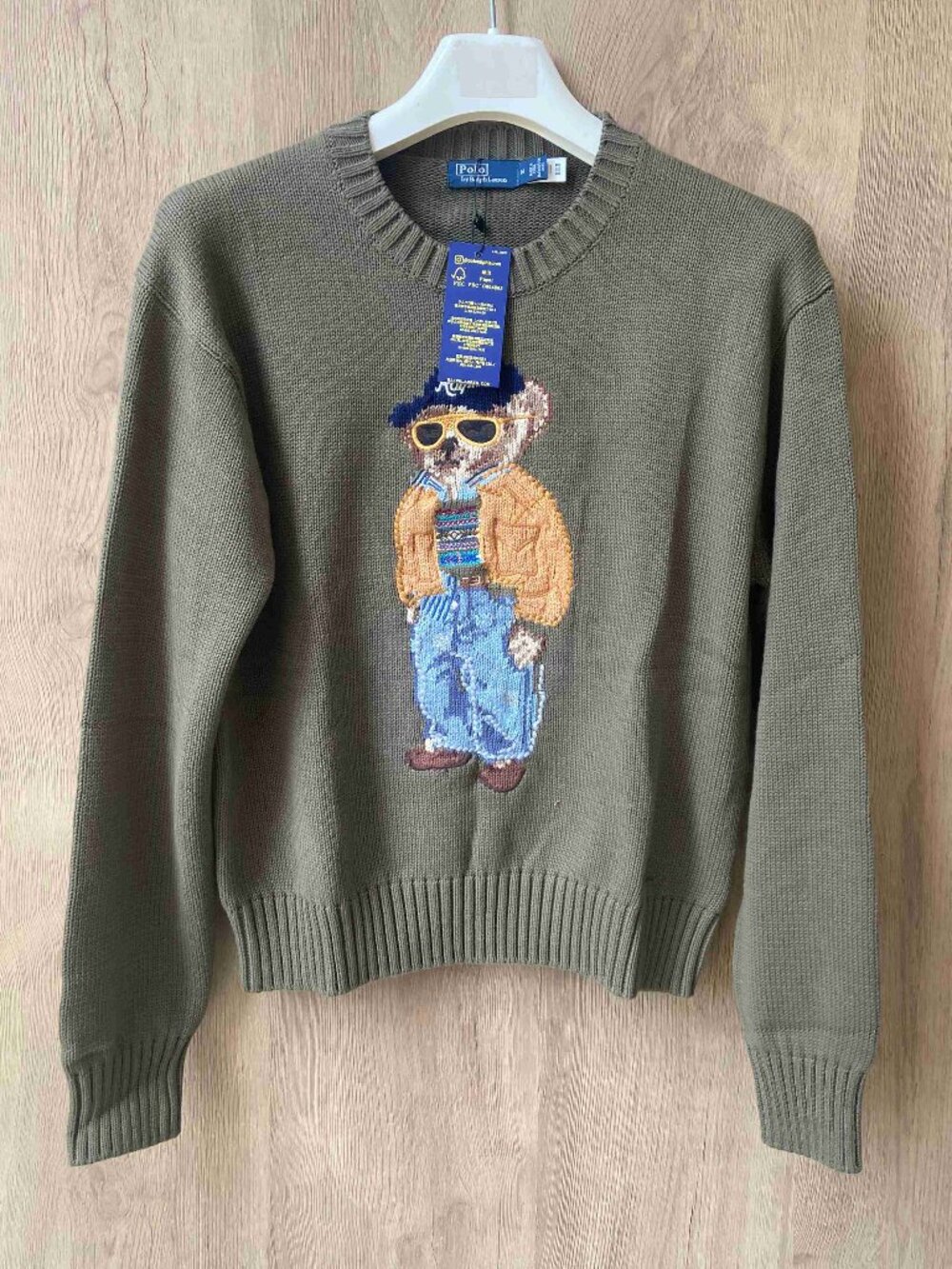Polo Ralph Lauren Olive Bear Crewneck Sweater